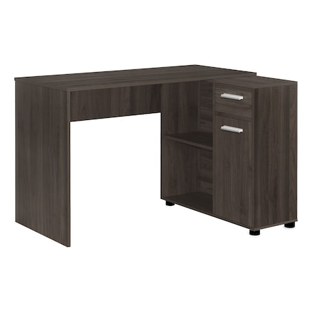 Monarch Specialties Computer Desk, Home Office, Corner, Storage Drawers, 46 in.L, L Shape, Work, Laptop, Brown Laminate I 7349